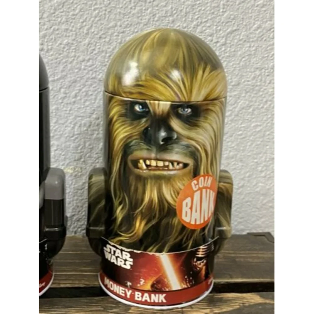 Coin Bank Star Wars with Arms - Tin Set Of 3, C-3PO, Dark Vader, Chewbacca